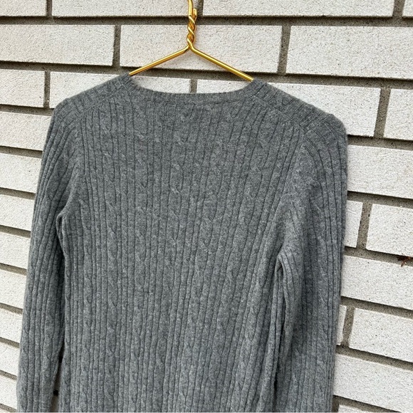 Sutton Studio 100% Cashmere Gray Cable Knit Sweater Dress Fisherman Classic - Picture 8 of 8
